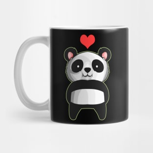 Kawaii Panda With Red Heart Over Head Cute I Love Panda Mug